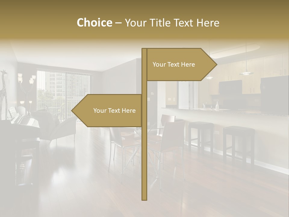 A Living Room Filled With Furniture And A Piano PowerPoint Template