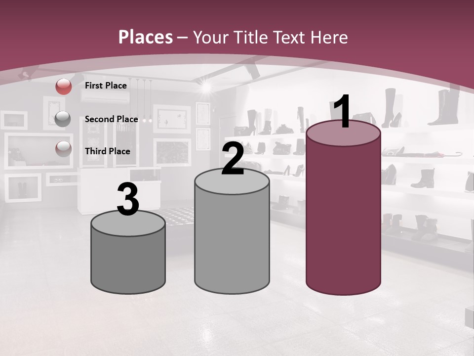 A Shoe Store With Lots Of Shoes On Display PowerPoint Template