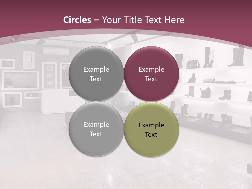 A Shoe Store With Lots Of Shoes On Display PowerPoint Template