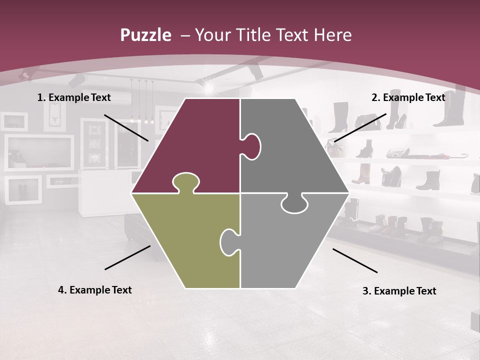 A Shoe Store With Lots Of Shoes On Display PowerPoint Template