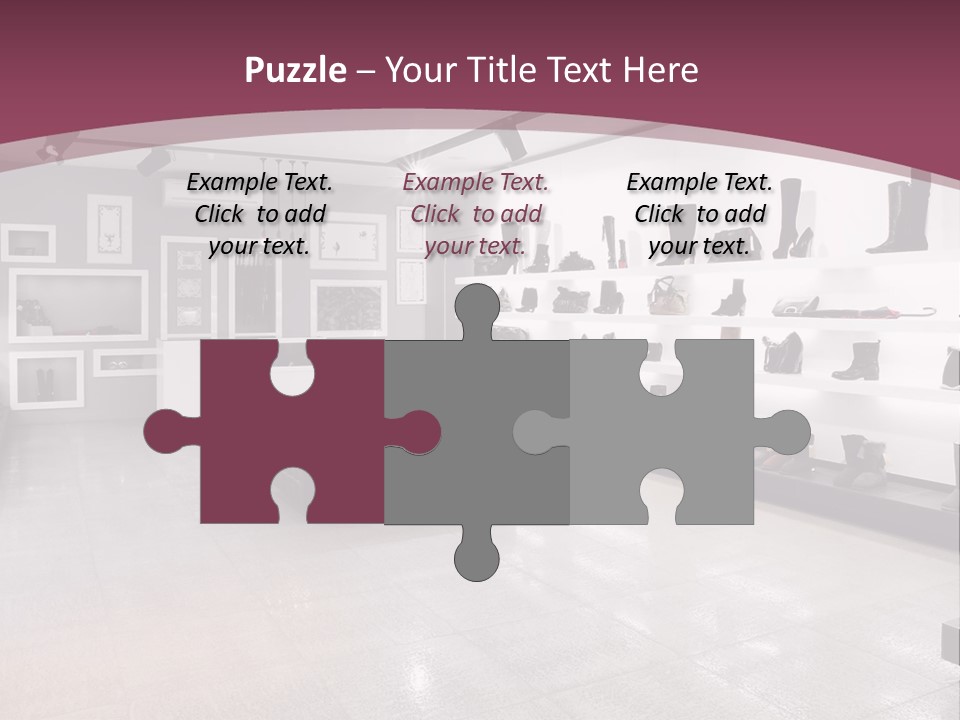 A Shoe Store With Lots Of Shoes On Display PowerPoint Template