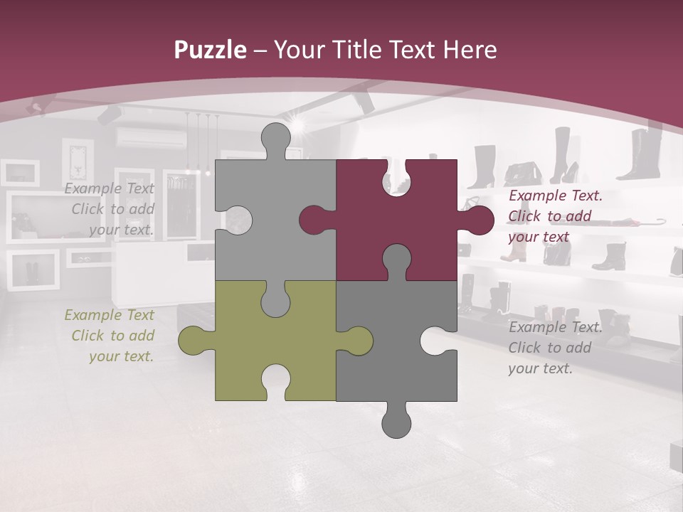 A Shoe Store With Lots Of Shoes On Display PowerPoint Template