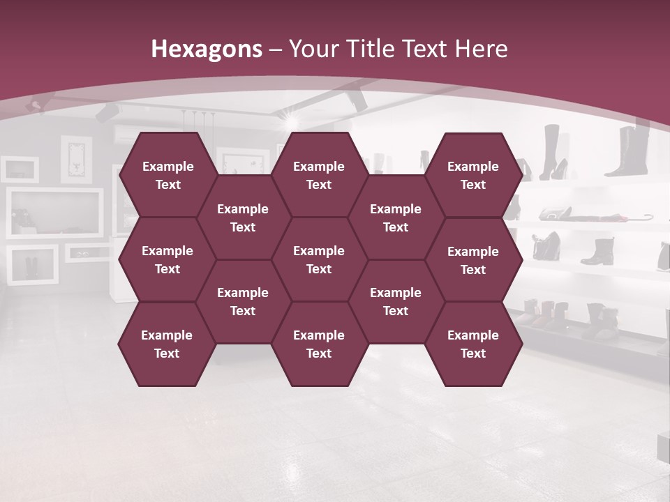 A Shoe Store With Lots Of Shoes On Display PowerPoint Template