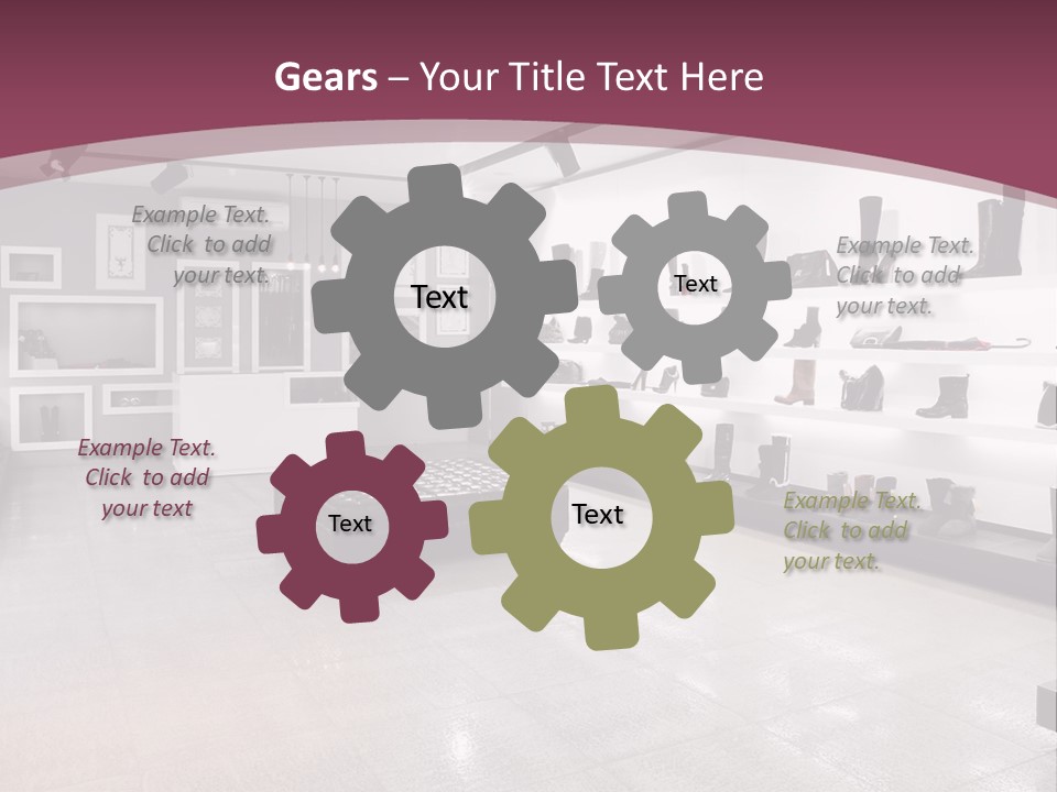 A Shoe Store With Lots Of Shoes On Display PowerPoint Template