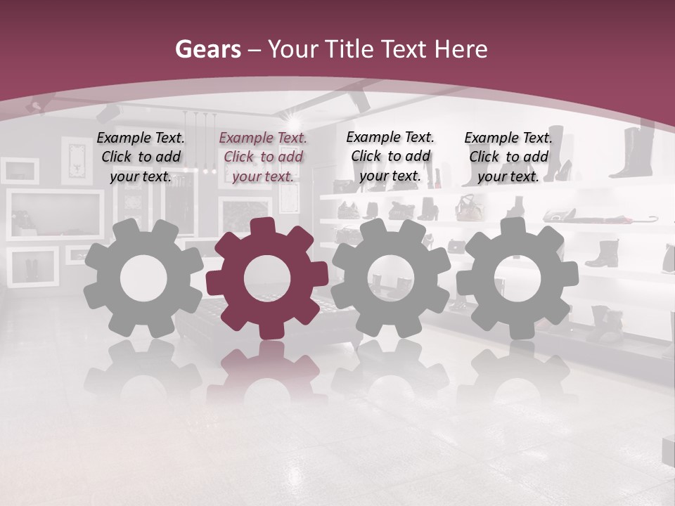 A Shoe Store With Lots Of Shoes On Display PowerPoint Template