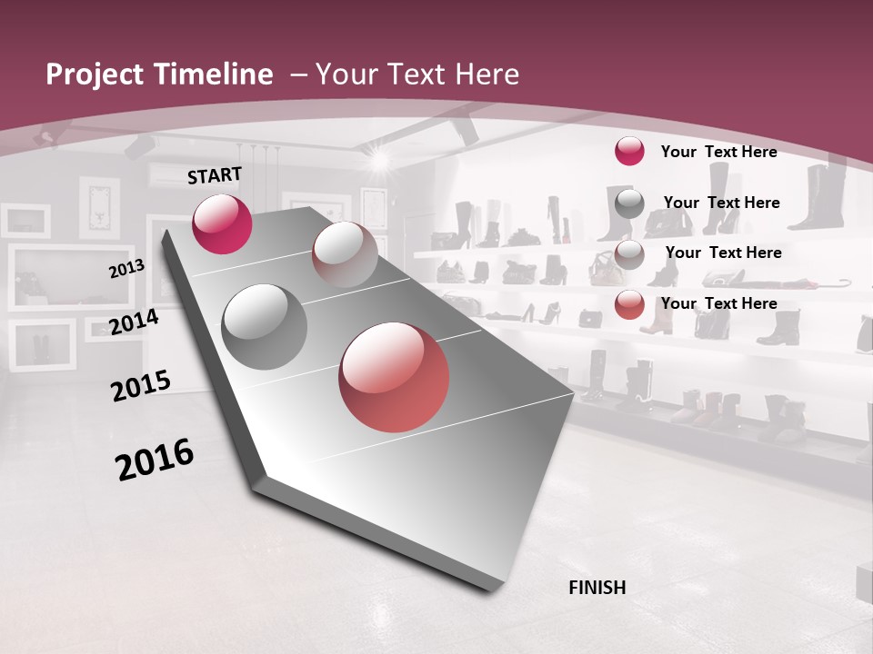 A Shoe Store With Lots Of Shoes On Display PowerPoint Template