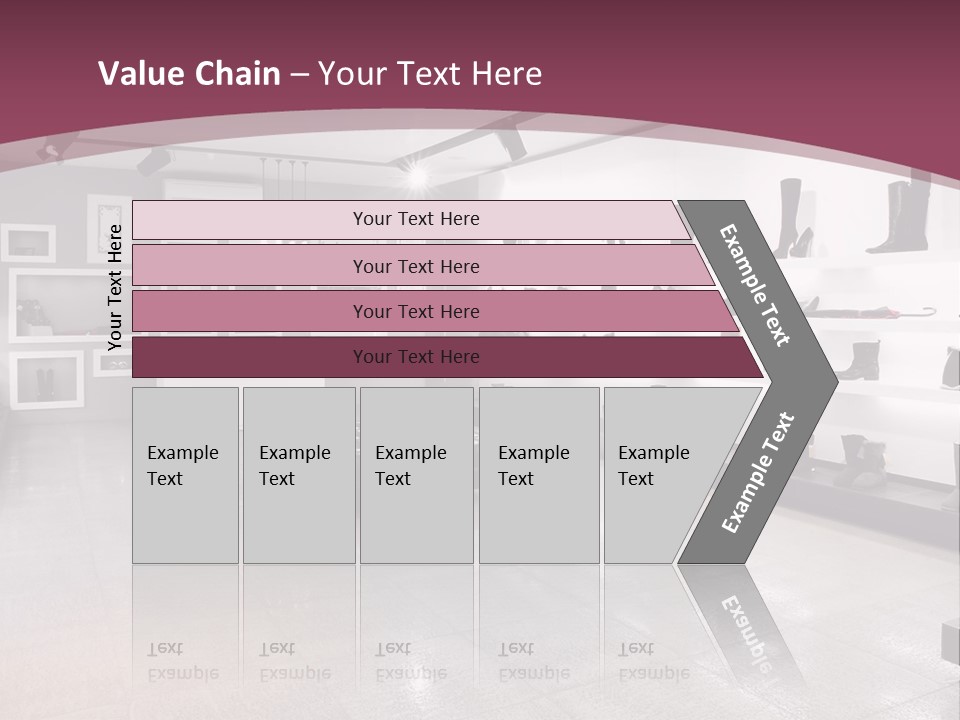 A Shoe Store With Lots Of Shoes On Display PowerPoint Template