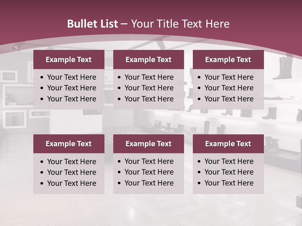 A Shoe Store With Lots Of Shoes On Display PowerPoint Template