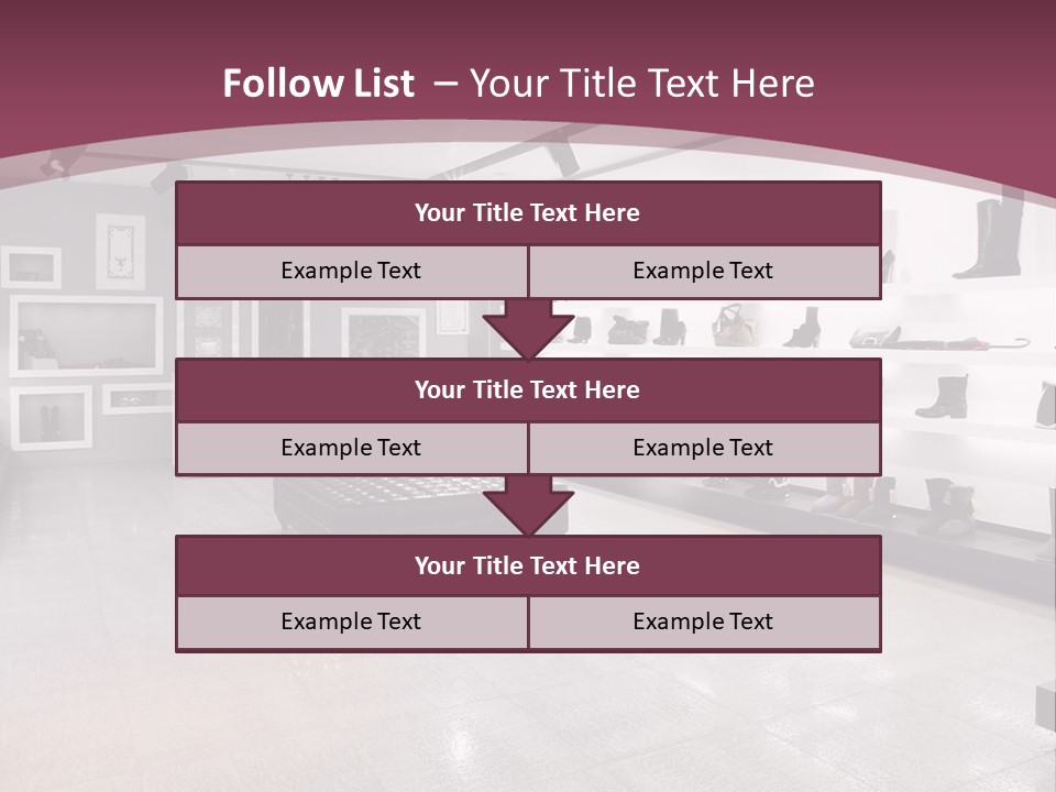 A Shoe Store With Lots Of Shoes On Display PowerPoint Template