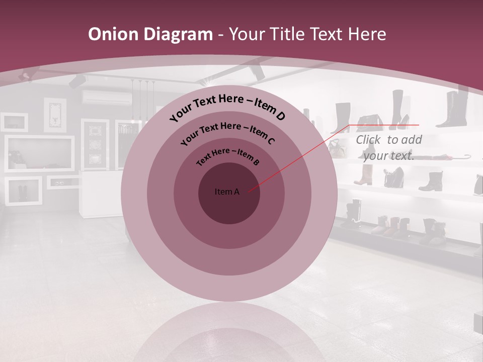 A Shoe Store With Lots Of Shoes On Display PowerPoint Template