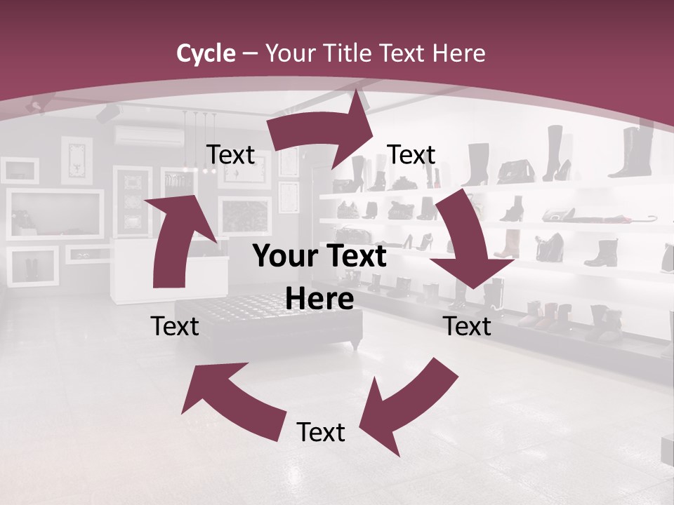 A Shoe Store With Lots Of Shoes On Display PowerPoint Template