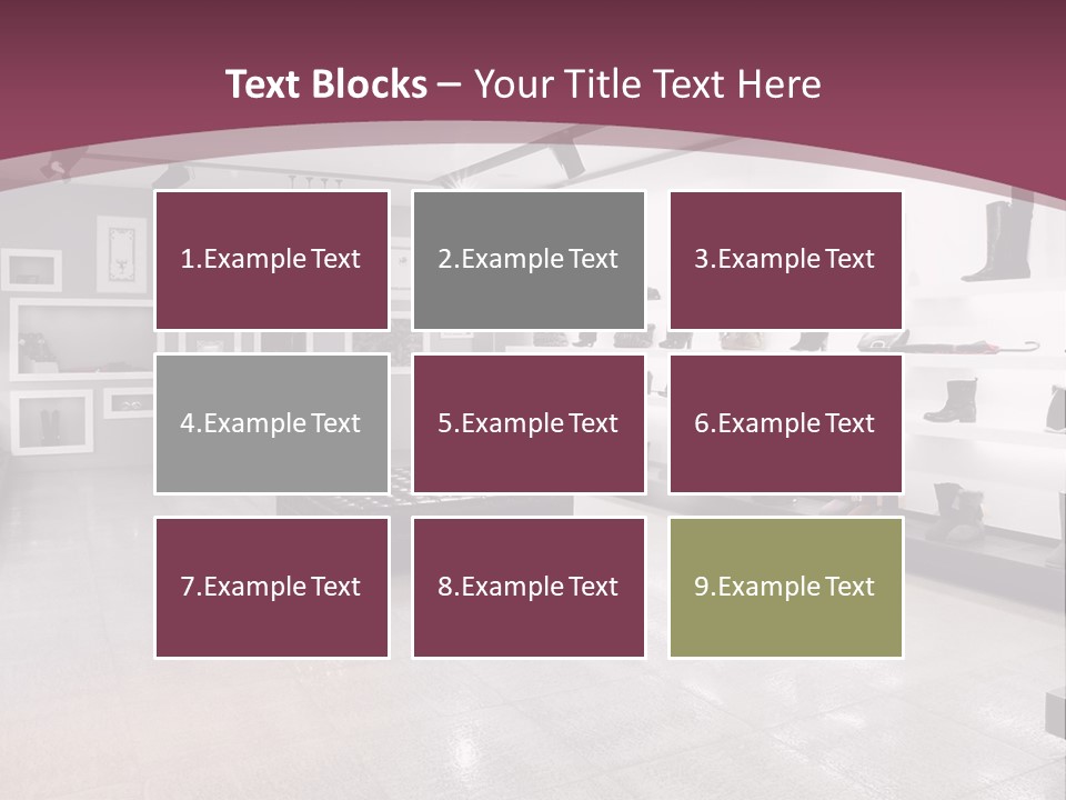 A Shoe Store With Lots Of Shoes On Display PowerPoint Template