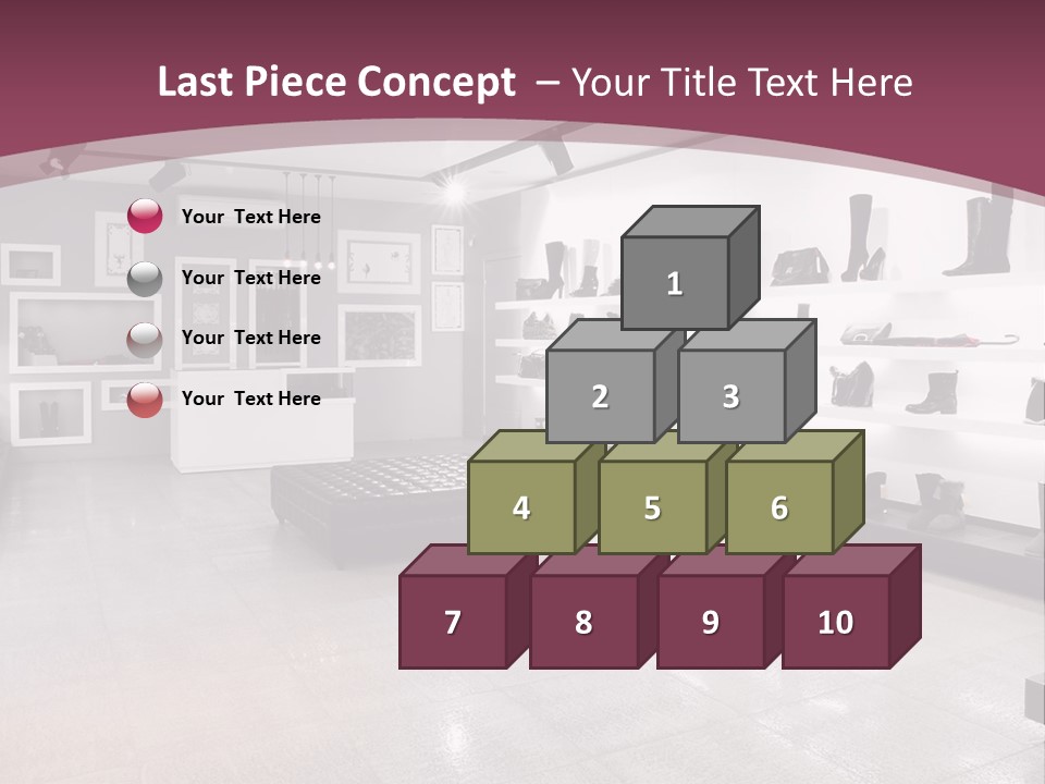 A Shoe Store With Lots Of Shoes On Display PowerPoint Template