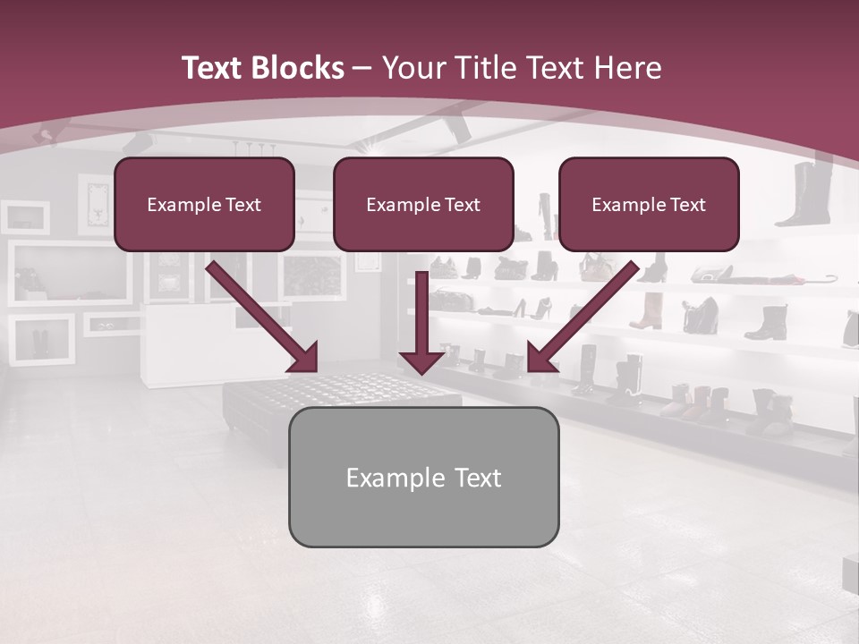 A Shoe Store With Lots Of Shoes On Display PowerPoint Template