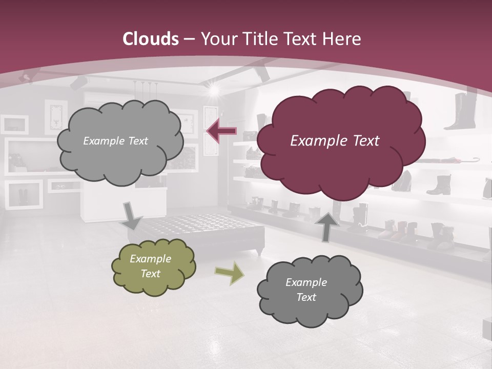 A Shoe Store With Lots Of Shoes On Display PowerPoint Template