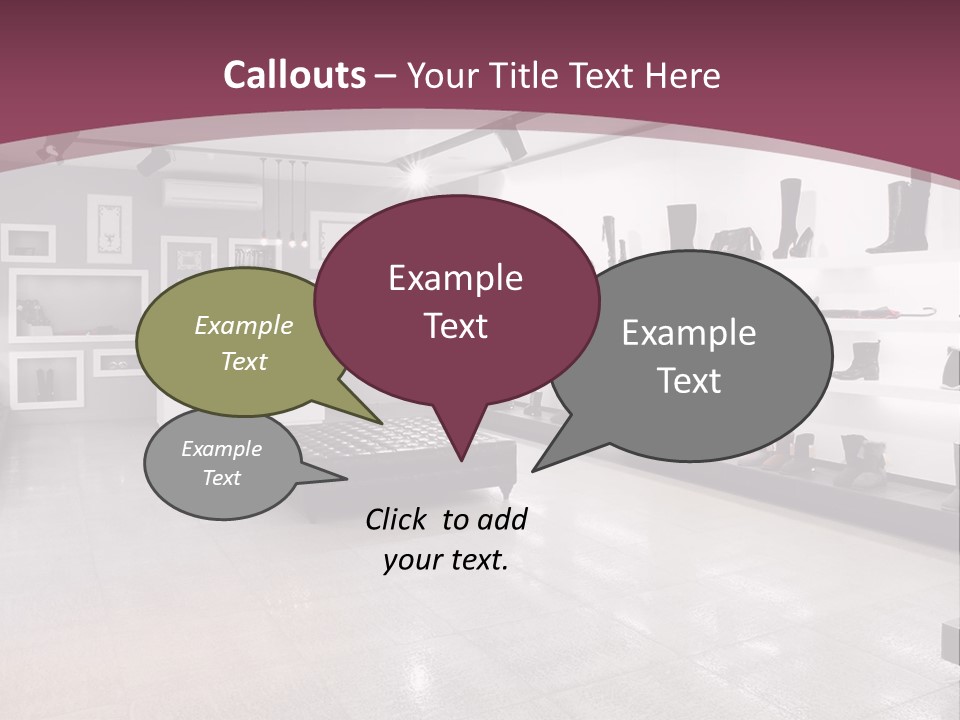 A Shoe Store With Lots Of Shoes On Display PowerPoint Template