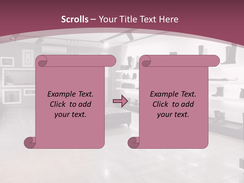 A Shoe Store With Lots Of Shoes On Display PowerPoint Template