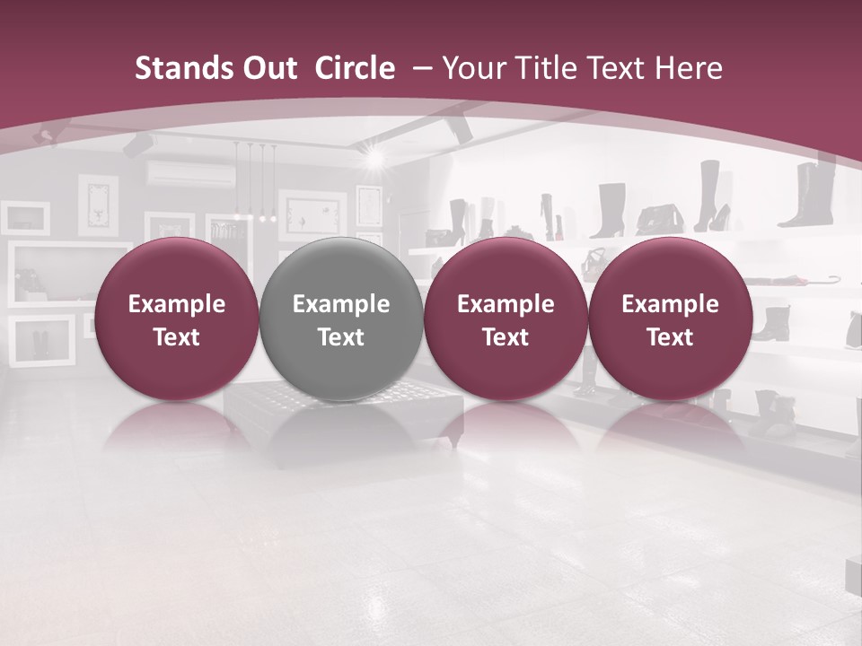 A Shoe Store With Lots Of Shoes On Display PowerPoint Template