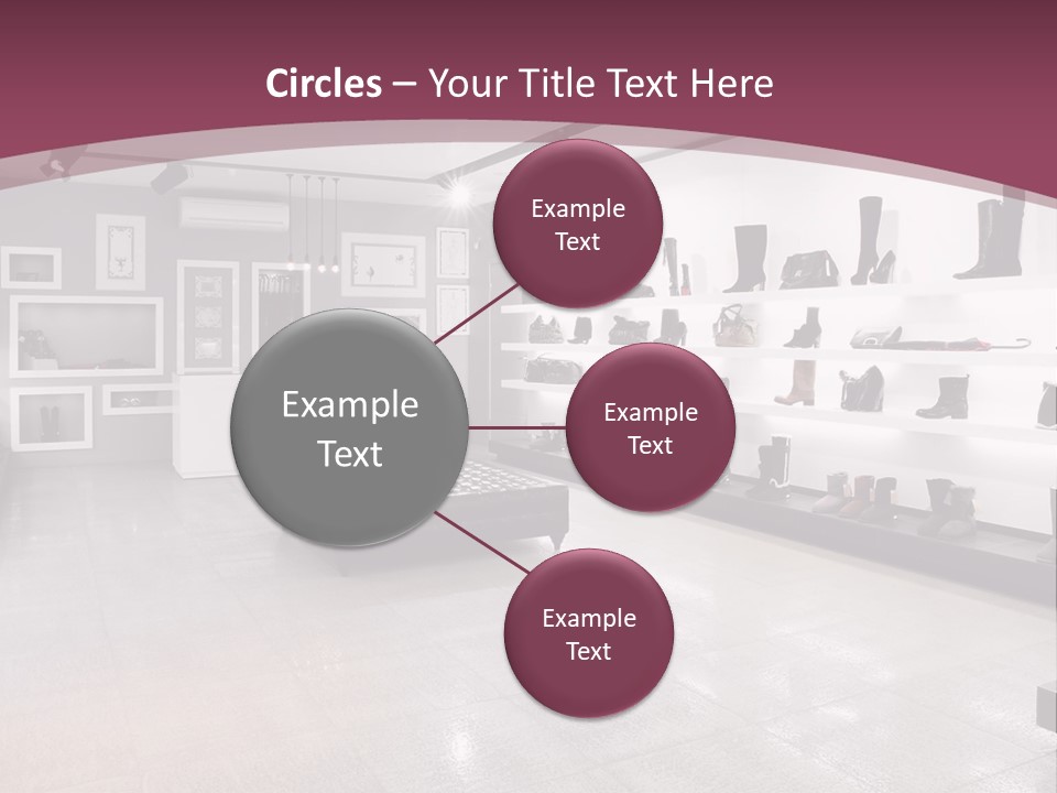 A Shoe Store With Lots Of Shoes On Display PowerPoint Template
