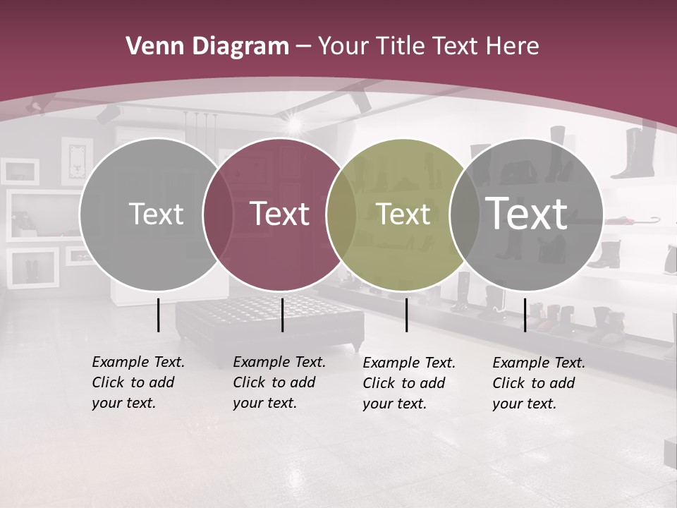 A Shoe Store With Lots Of Shoes On Display PowerPoint Template