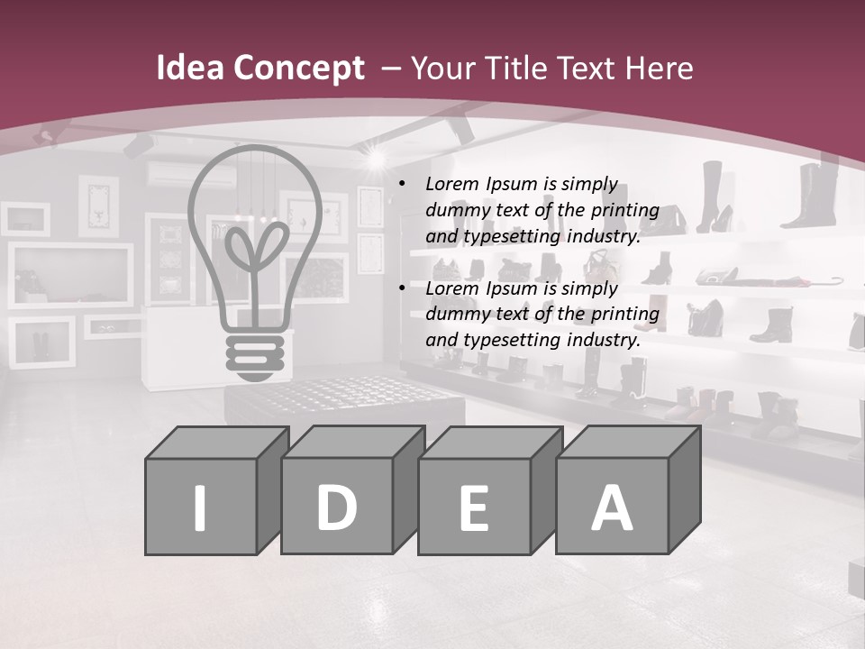 A Shoe Store With Lots Of Shoes On Display PowerPoint Template