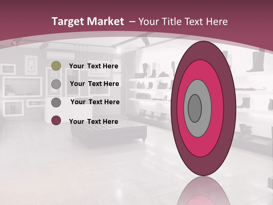 A Shoe Store With Lots Of Shoes On Display PowerPoint Template