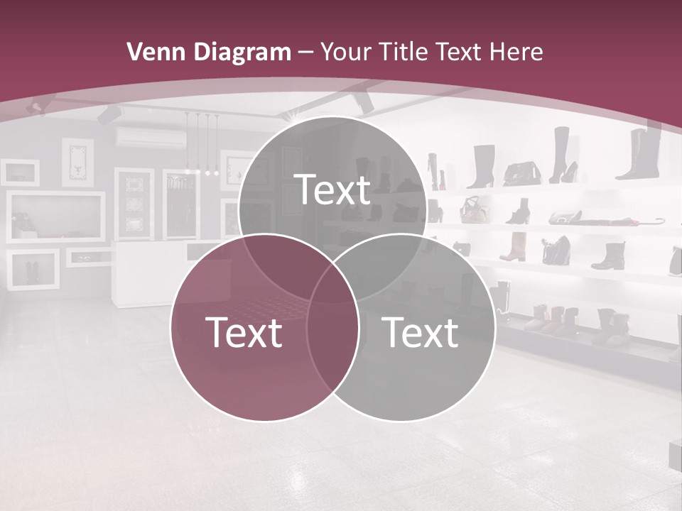 A Shoe Store With Lots Of Shoes On Display PowerPoint Template
