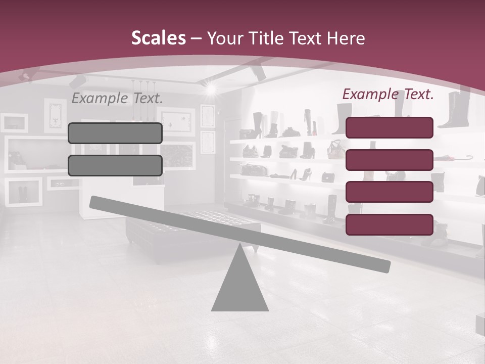 A Shoe Store With Lots Of Shoes On Display PowerPoint Template