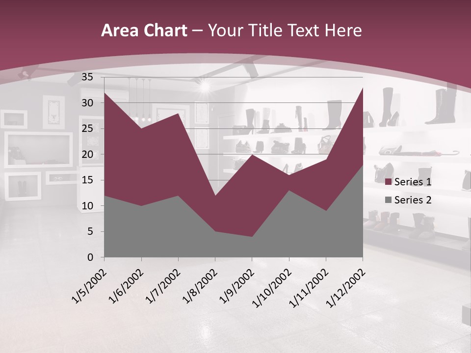 A Shoe Store With Lots Of Shoes On Display PowerPoint Template