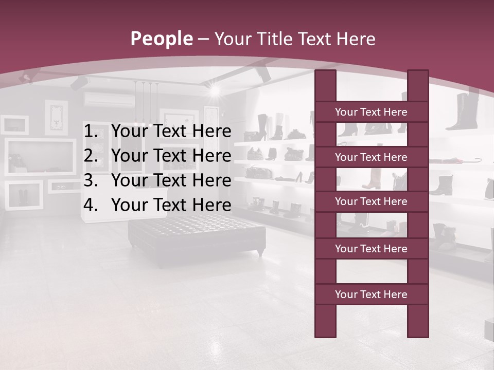 A Shoe Store With Lots Of Shoes On Display PowerPoint Template