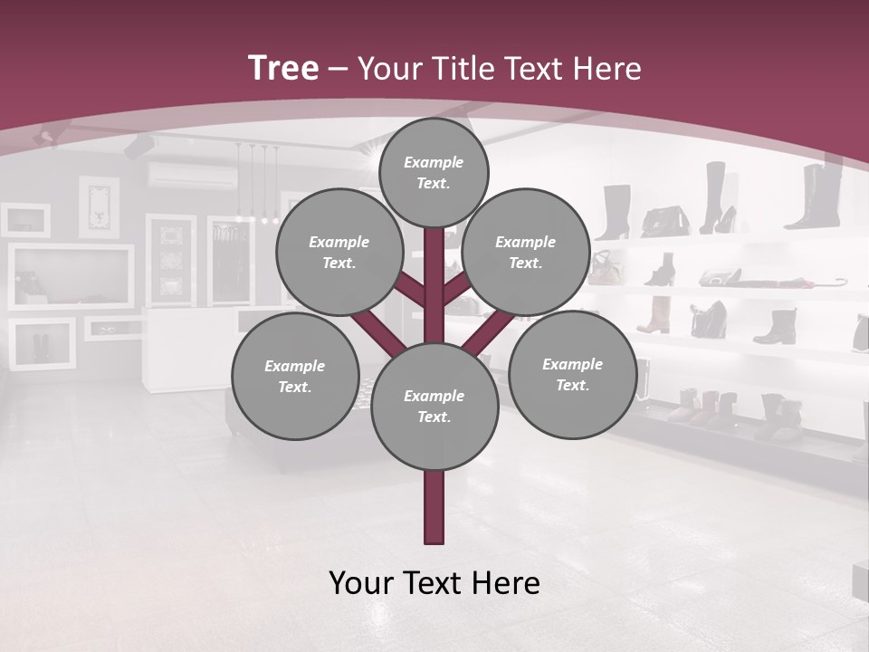 A Shoe Store With Lots Of Shoes On Display PowerPoint Template