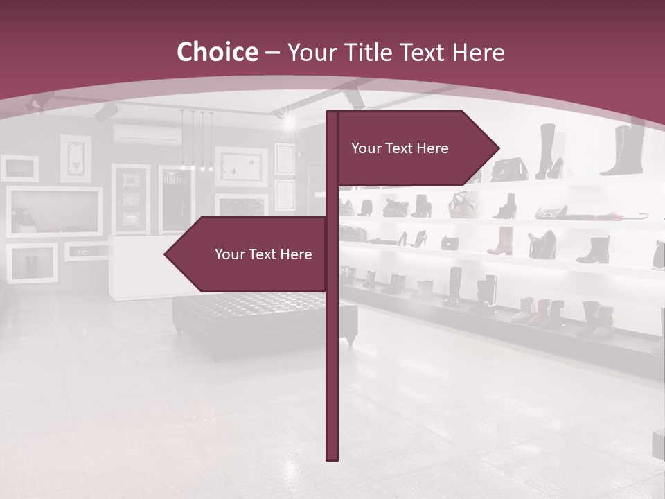 A Shoe Store With Lots Of Shoes On Display PowerPoint Template