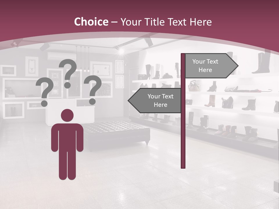 A Shoe Store With Lots Of Shoes On Display PowerPoint Template