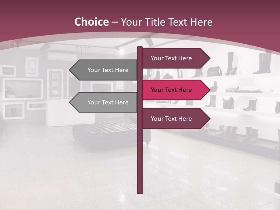 A Shoe Store With Lots Of Shoes On Display PowerPoint Template