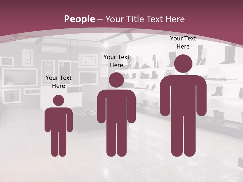 A Shoe Store With Lots Of Shoes On Display PowerPoint Template