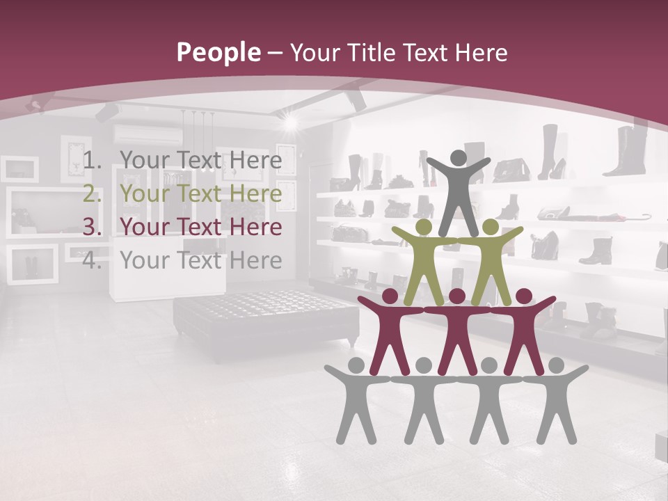 A Shoe Store With Lots Of Shoes On Display PowerPoint Template