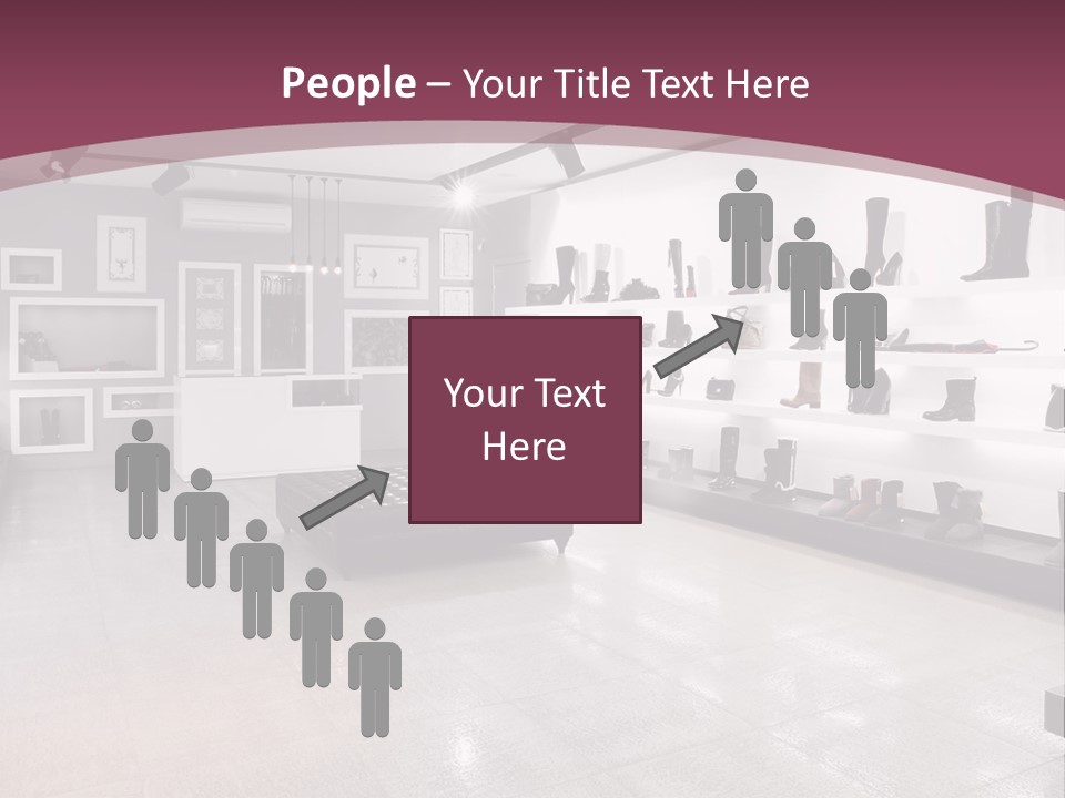 A Shoe Store With Lots Of Shoes On Display PowerPoint Template