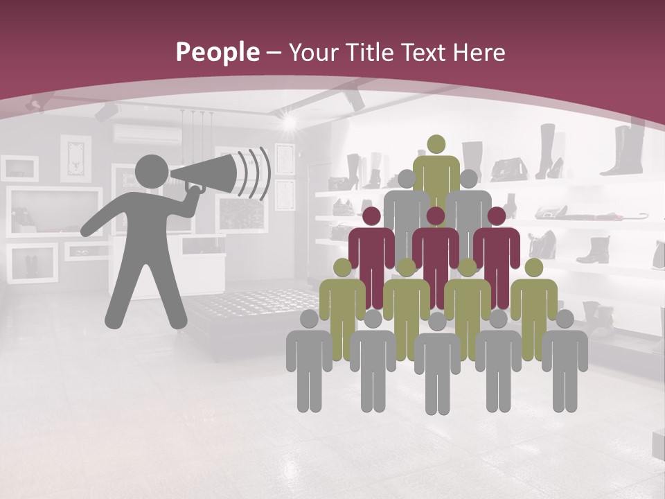 A Shoe Store With Lots Of Shoes On Display PowerPoint Template