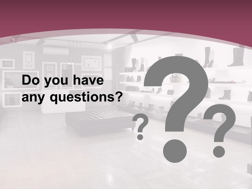 A Shoe Store With Lots Of Shoes On Display PowerPoint Template