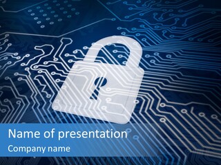 A Padlock On Top Of A Circuit Board PowerPoint Template