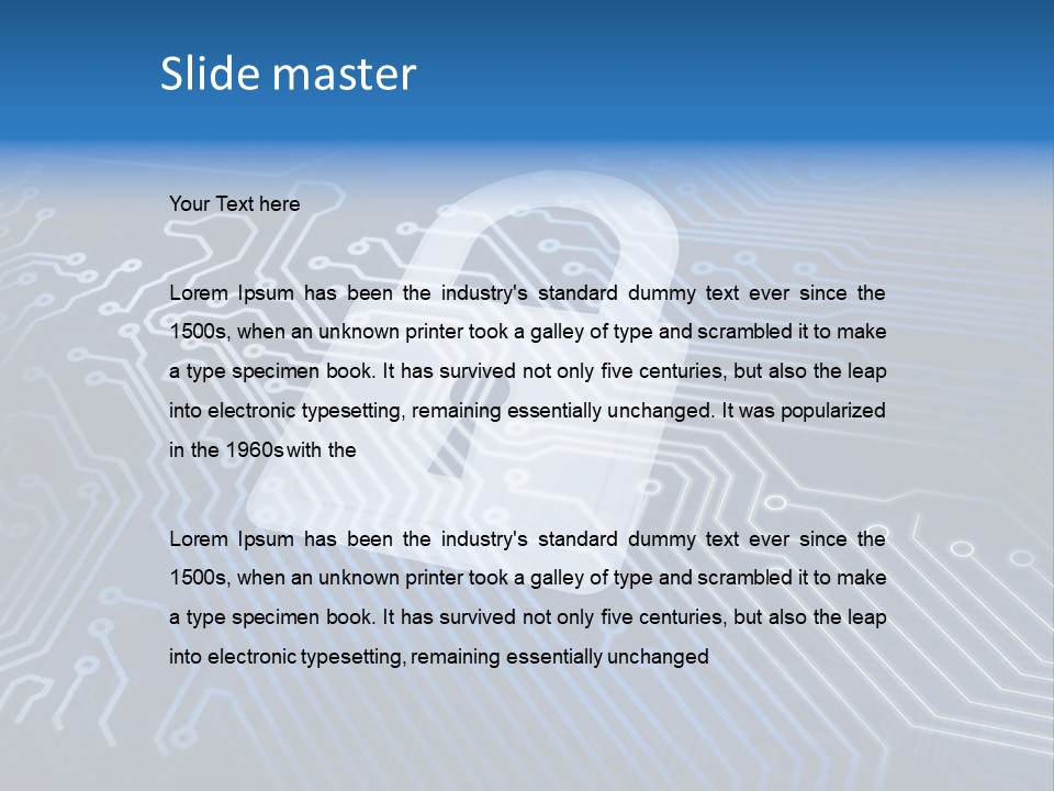 A Padlock On Top Of A Circuit Board PowerPoint Template