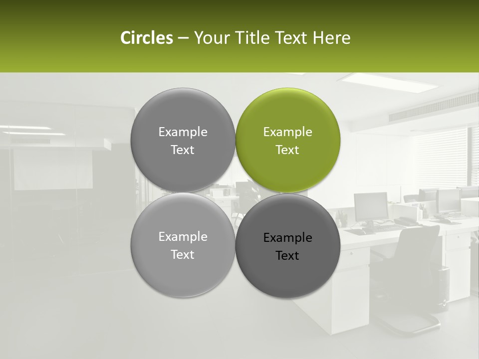 An Office With A Desk And Chairs And A Plant PowerPoint Template