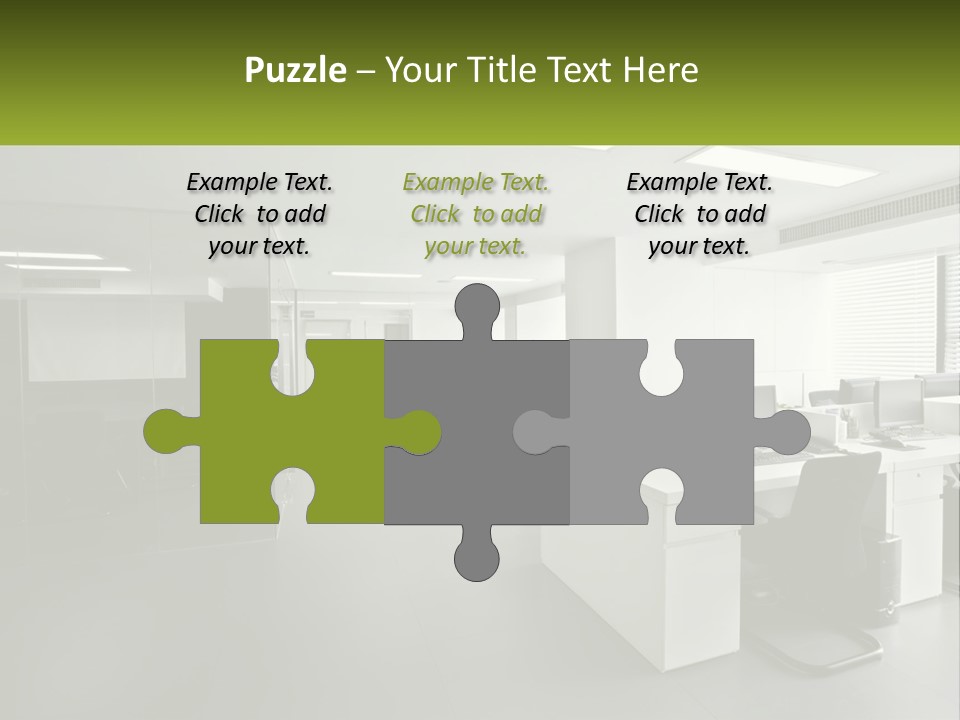 An Office With A Desk And Chairs And A Plant PowerPoint Template