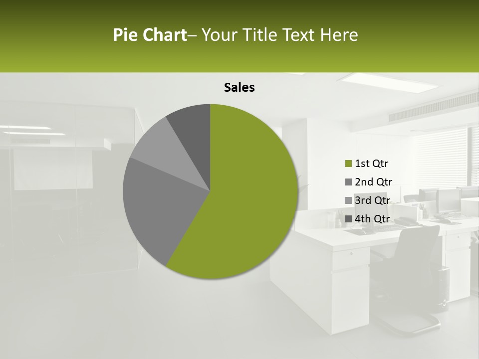 An Office With A Desk And Chairs And A Plant PowerPoint Template