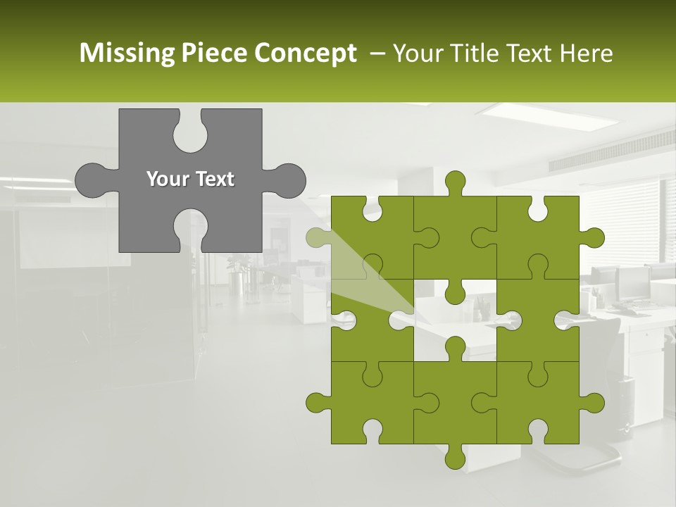 An Office With A Desk And Chairs And A Plant PowerPoint Template