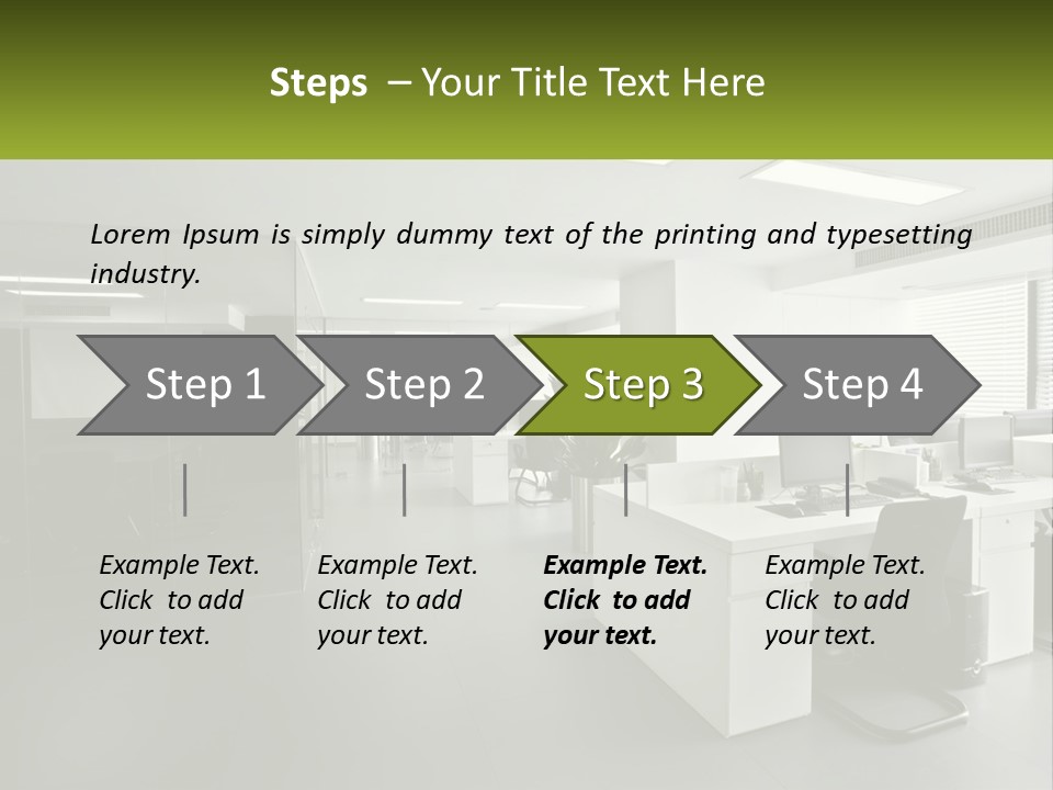 An Office With A Desk And Chairs And A Plant PowerPoint Template