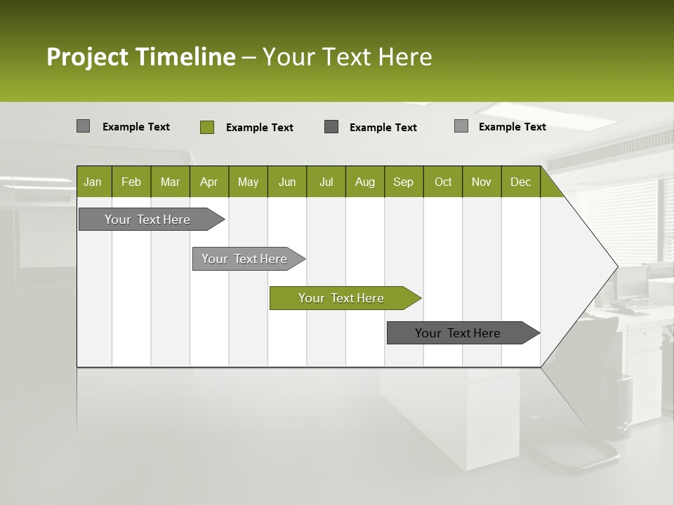 An Office With A Desk And Chairs And A Plant PowerPoint Template
