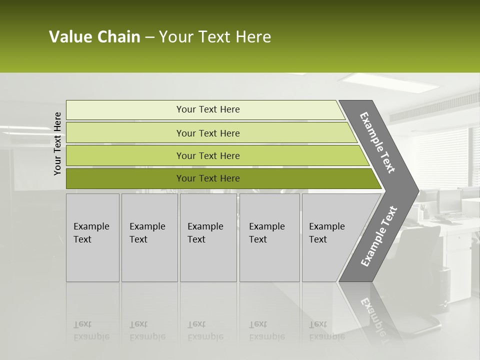 An Office With A Desk And Chairs And A Plant PowerPoint Template