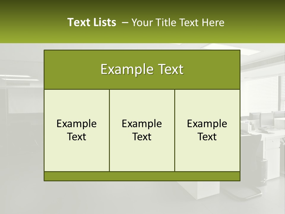 An Office With A Desk And Chairs And A Plant PowerPoint Template
