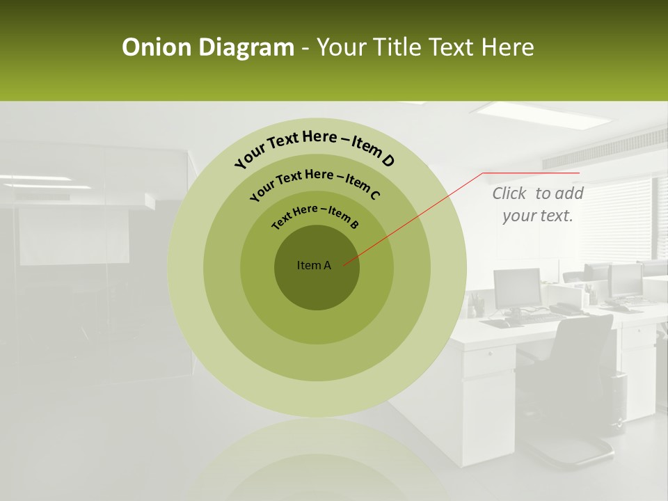 An Office With A Desk And Chairs And A Plant PowerPoint Template